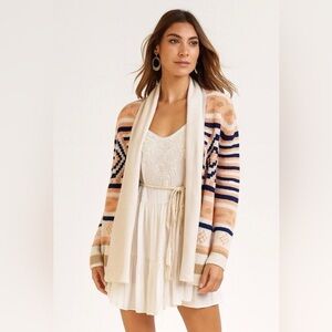 Sloane Rouge Womens M Knit Southwest Aztec Multicolor Long Sleeve Cardigan